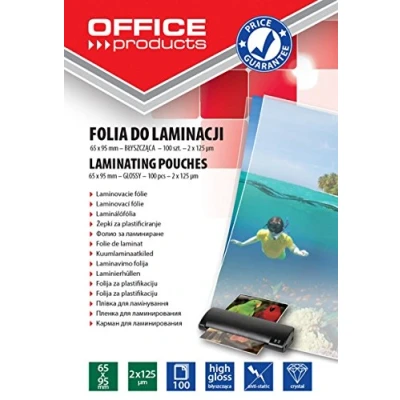 Afbeelding van Folia do laminacji Office Products 65x95mm blyszczaca 100 stuks transparant