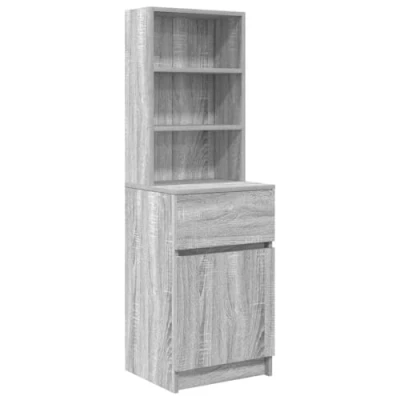 Afbeelding van vidaXL Nachtkastje 39x35x125 cm bewerkt hout grijs sonoma eikenkleurig