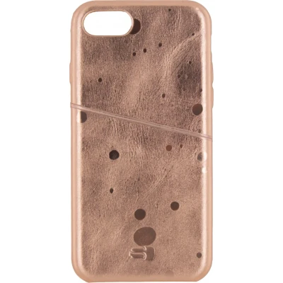 Afbeelding van Senza Glam Leather Cover with Card Slot Apple iPhone 7/8/SE (2020/2022) Metallic Rosé