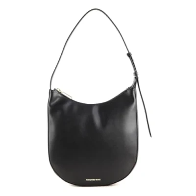 Afbeelding van MANDARINA DUCK Leren Schoudertas Luna Hobo Black Zwart