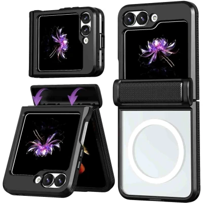 Afbeelding van imoshion Hoesje Geschikt voor Samsung Galaxy Z Flip 6 Rugged Clear Backcover MagSafe Zwart