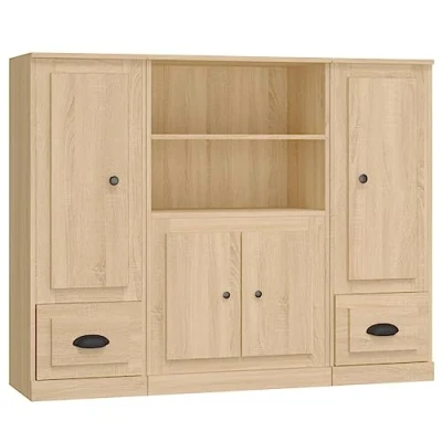 Image de vidaXL Buffets 3 pcs chêne sonoma bois d&#039;ingénierie3185306