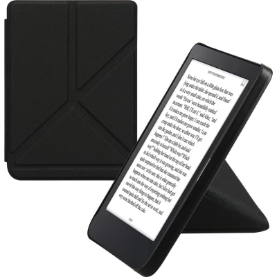 Afbeelding van kwmobile E reader hoesje geschikt voor Kobo Clara 2E hoes Ereader flip case met standaard cover van kunstleer In zwart