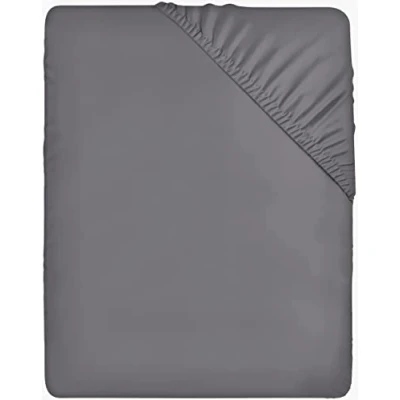 Afbeelding van Utopia Hoeslaken grijs 90 x 190 cm 35 spanhoogte voor dikke matrassen geborstelde microvezel