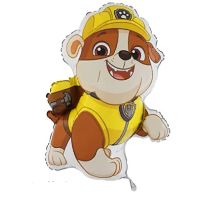 Afbeelding van Ballonheld Opblaasbare Paw Patrol Rubble, maat XL, ca. 77 cm, geschikt voor helium, lange drijfduur kinderen