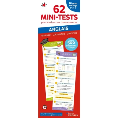 Image de 62 mini tests pour évaluer ses connaissances Anglais niveau collège