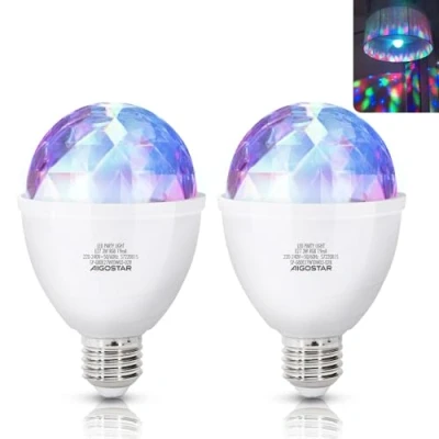 Afbeelding van Aigostar 10RZJ Discolamp E27 RGB Disco Lamp Party light Feestverlichting 3W