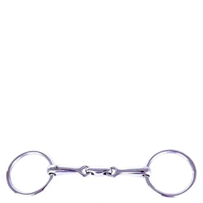 Image de BR Mors de Filet Poney Massif 14mm Double Brisure RVS 10,5cm