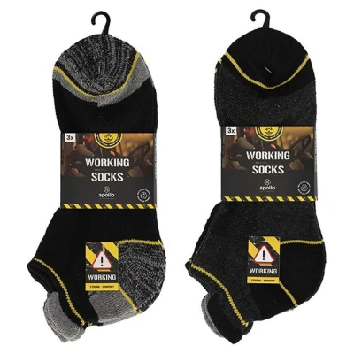 Afbeelding van Apollo Werksokken Sneaker 3 Pack Assorti Sokken 39/42