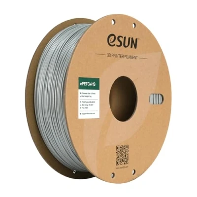 Afbeelding van eSUN PETG filament 1,75 mm, ePETG + HS voor 3D printers, hoge snelheid, maatnauwkeurigheid +/ 0,05 spoel van 1 kg (2,2 lbs) snel printen, massief zilver