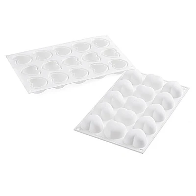 Afbeelding van Silikomart Siliconen Bakvorm Hart (15x) 4,5cm + cutter