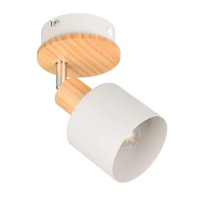 Afbeelding van Trio Leuchten wandspot SHANTI 862700176, metaal warm grijs, natuurlijk hout, excl. 1x E14