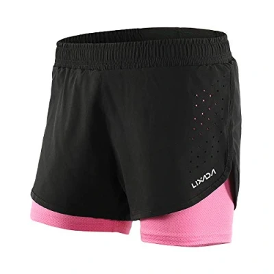 Afbeelding van Lixada 2 in 1 hardloopshorts voor dames, sneldrogend, ademend, actieve training