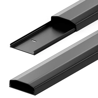 Afbeelding van deleyCON Kabelgoot, universeel, eenvoudige bedrading van hoogwaardige pvc kabels en draden, lengte 50 cm, breedte 6 hoogte 2 zwart