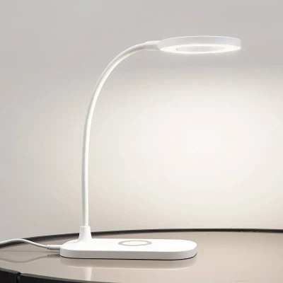 Afbeelding van Lindby LED tafellamp Siona, wit, ABS, oplaadstation