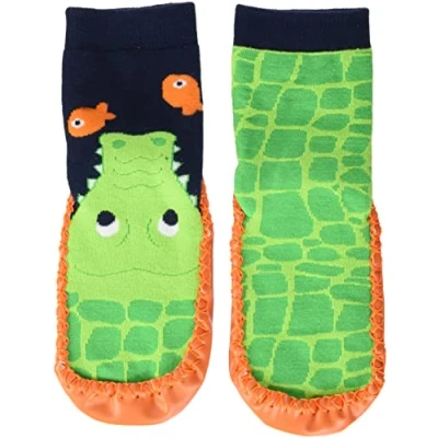Afbeelding van Playshoes Krokodil Pantuflas voor kinderen, uniseks, groen (marineblauw)