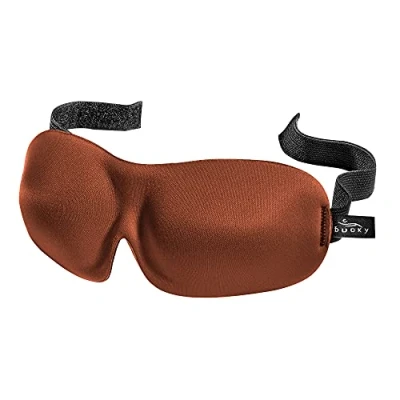 Afbeelding van Bucky oogmasker zonder druk, bruin, één maat, voor reizen en slapen, 40 flitsen, geen druk