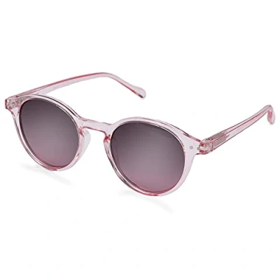 Image de ZENOTTIC Lunette de soleil polarisé Rétro Classique Ronde Lunettes UV400 Cadre Homme Femme (cristal + rose)