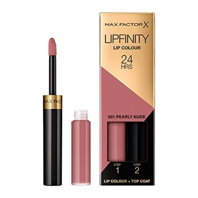 Afbeelding van Max Factor Lipfinity Lip Colour Pearly Nude 01 kussende lippenstift met 24 uur houvast zonder uit te drogen, intensieve kleurafgifte, nauwkeurige applicator en intensief voedende gloss toplaag