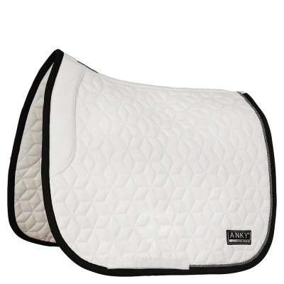 Image de ANKY Tapis de Selle Consensus Nylon Dressage Blanc/MarinFull