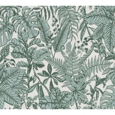 Afbeelding van BOTANISCHE BLADEREN BEHANG Botanisch groen wit grijs A.S. Création Daniel Hechter 6