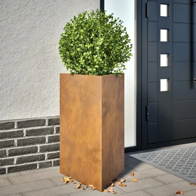 Afbeelding van vidaXL Plantenbakken 2 st driehoek 50x43x75 cm cortenstaal