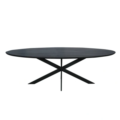 Afbeelding van Eiken eettafel Ferris Ovaal 240 cm Zwart