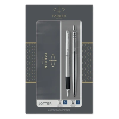 Image de PARKER Jotter coffret cadeau Duo : Stylo bille + plume acier