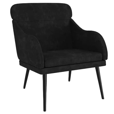 Afbeelding van Fauteuil 63x76x80 cm fluweel zwart