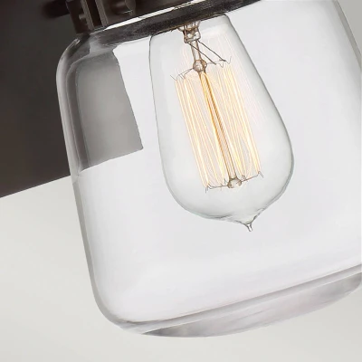 Afbeelding van Buitenwandlamp Lasalle, zwart/helder, 29,6cm hoog