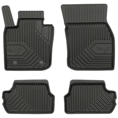 Afbeelding van M MOTOS Rubberen vloermat voor Mini Cooper III sinds 2014 verbetert je reiscomfort met de zwarte antislip mat auto nr. 77 automat alle weersomstandigheden, bescherming tegen