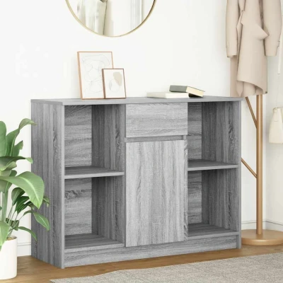 Afbeelding van vidaXL Dressoir met lade 101x35x76 cm spaanplaat grijs Sonoma