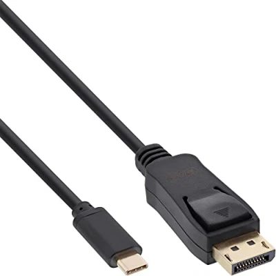 Image de InLine Câble DisplayPort 24 pin USB C (M) pour 3.1 Gen 1 / Thunderbolt 3 1.2 m support 4K noir