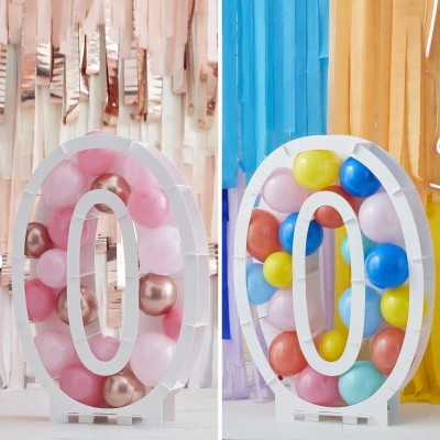 Afbeelding van Ballonnen mozaïek standaard cijfer 0 per stuk