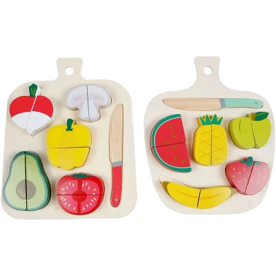 Afbeelding van Speelgoed Groente &amp; Fruit Snijset Hout 1ST