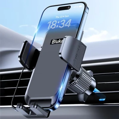 Afbeelding van Blukar Houder voor mobiele telefoons in de auto, steun ventilatierooster, met verbeterde clip en 360 draaien een knop vrijgave, compatibel smartphones gps van 4 7 inch