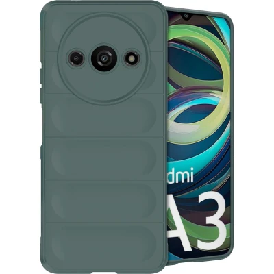 Afbeelding van iMoshion Hoesje Geschikt voor Xiaomi Redmi A3 Siliconen EasyGrip Backcover Donkergroen