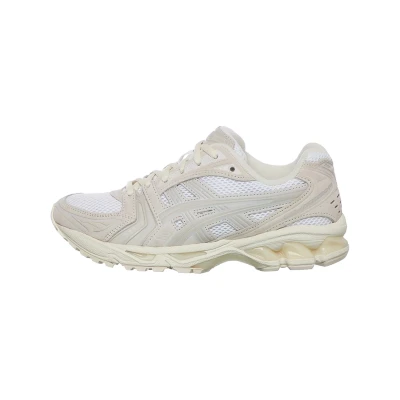 Afbeelding van ASICS dames Gel Kayano 14 sneaker met leren details in de kleur Grijs, maat: 37