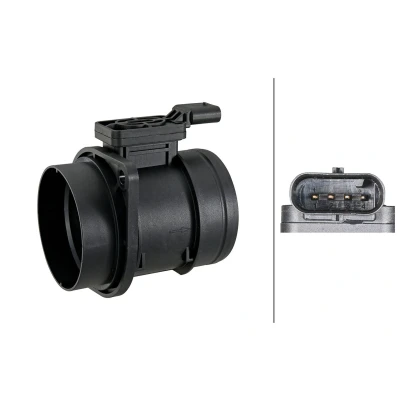 Afbeelding van HELLA 8ET 358 095 281 Luchtmassameter Zonder pakking VOLKSWAGEN: Polo V Hatchback, Passat B8 Variant, Golf 7 SEAT: Ibiza 4, Toledo 4
