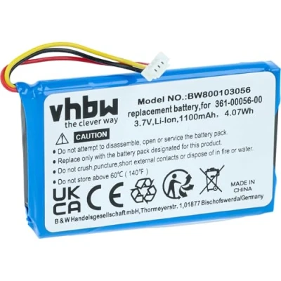Afbeelding van vhbw Accu compatibel met Garmin Drive 50, 51 GPS navigatiesysteem (1100 mAh, 3,7 V, Li ION)