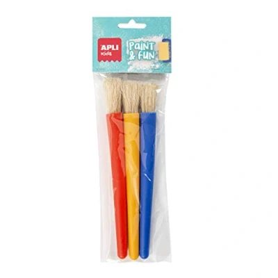Afbeelding van APLI Kids 17462 jumbo penselen van kunststof, ronde punt, 3 stuks.