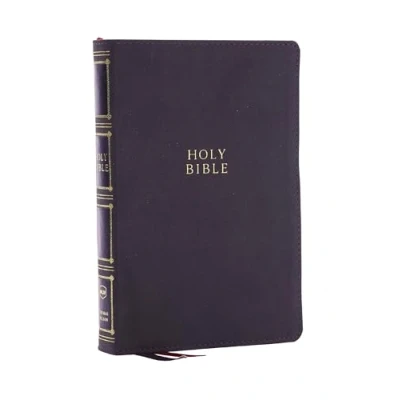 Afbeelding van NKJV, Compact Center Column Reference Bible, Gray Leathersoft, Red Letter, Comfort Print