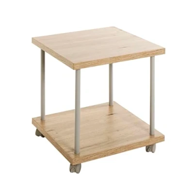 Afbeelding van HAKU Möbel Bijzettafel op wielen, metaal, eiken, grijs, P 40 x B H 45 cm