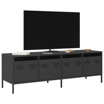 Afbeelding van Tv meubel 135x39x43,5 cm koudgewalst staal zwart