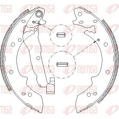 Afbeelding van REMSA 4027.01 Remschoenen Achteras 228,6 41,5 Met hefboom SUZUKI: Samurai Off Road, SJ 410 Road Convertible,