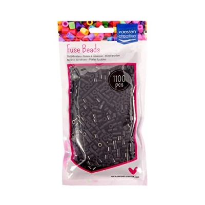 Afbeelding van Vaessen Creative Strijkparels, zwart, 1100 stuks DIY voor kinderen, sieraden maken, decoratie, huis en andere creatieve vrijetijdsideeën, 5 mm