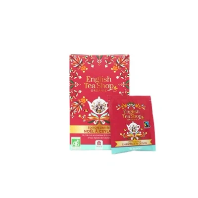 Image de English Tea Shop thé de Noël bio en sachet à Ceylan noir la cannelle et aux épices 20 sachets issu du commerce équitable