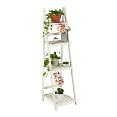 Afbeelding van Relaxdays plantentrap plantenrek bloementrap bloemenrek binnen &amp; buiten wit XL
