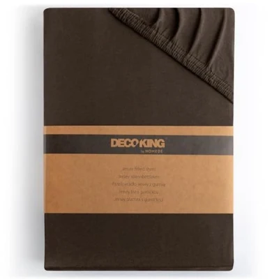 Image de DecoKing Drap Housse 120x200 140x200 cm 100% Coton Peigné Jersey Doux 120x200cm 140x200cm Marron Amber