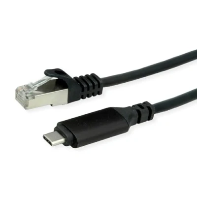 Afbeelding van ROLINE USB 3.2 Gen 2 Type C naar Gigabit Ethernet converterkabel, zwart, 5 m